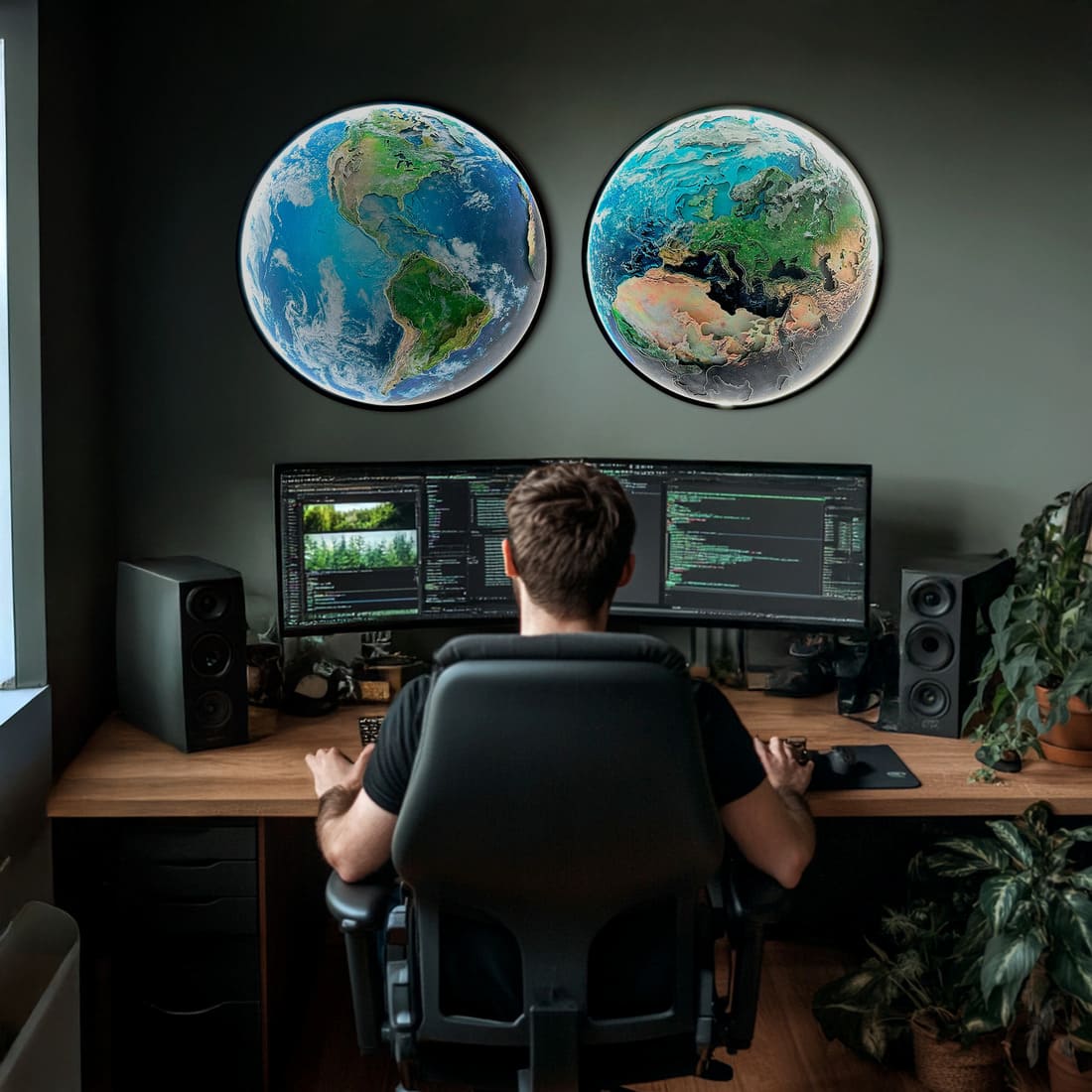 Earth with LED
