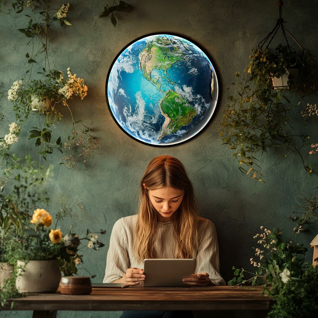 Earth with LED