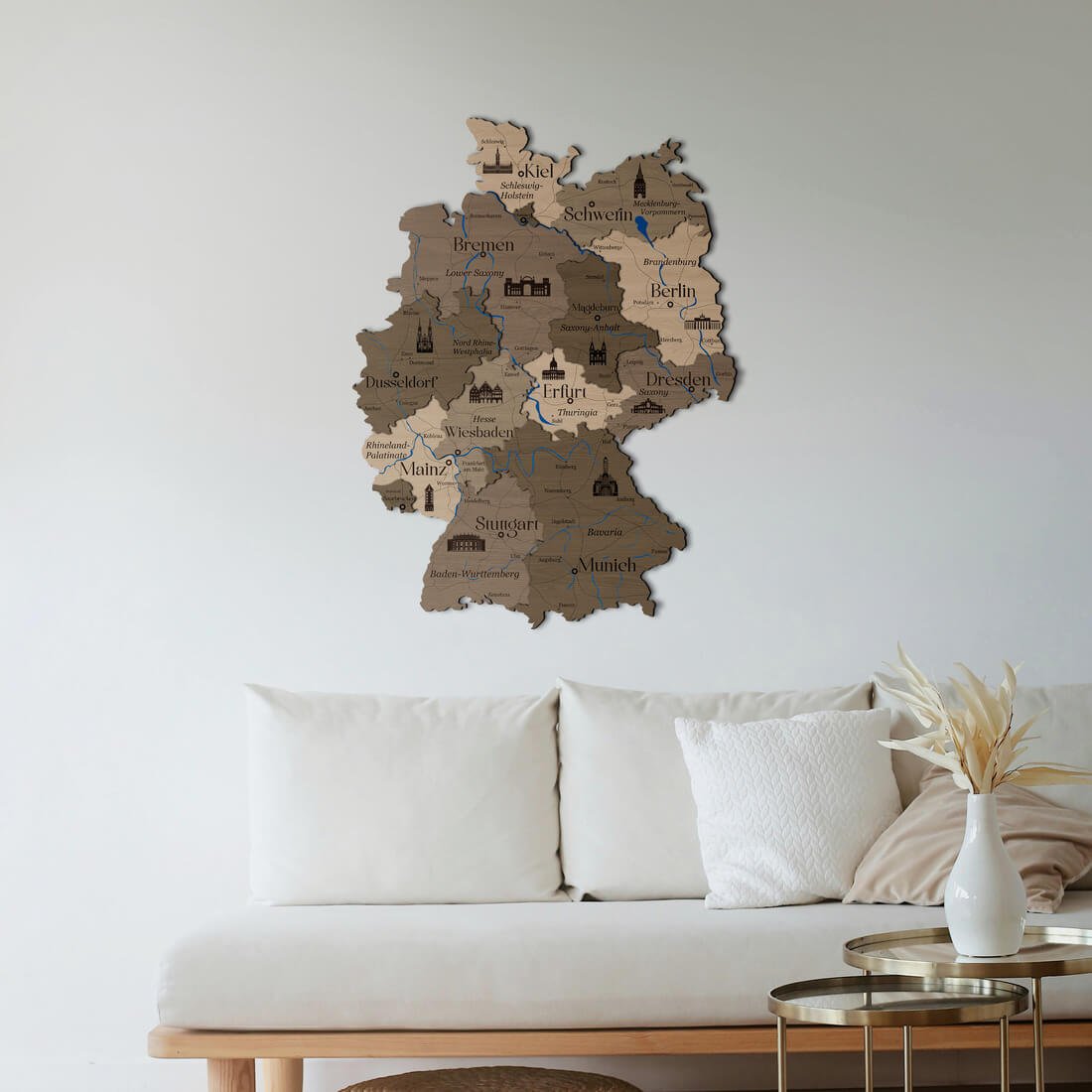 3D Germany Wooden Map - Terra - JustLikeWood