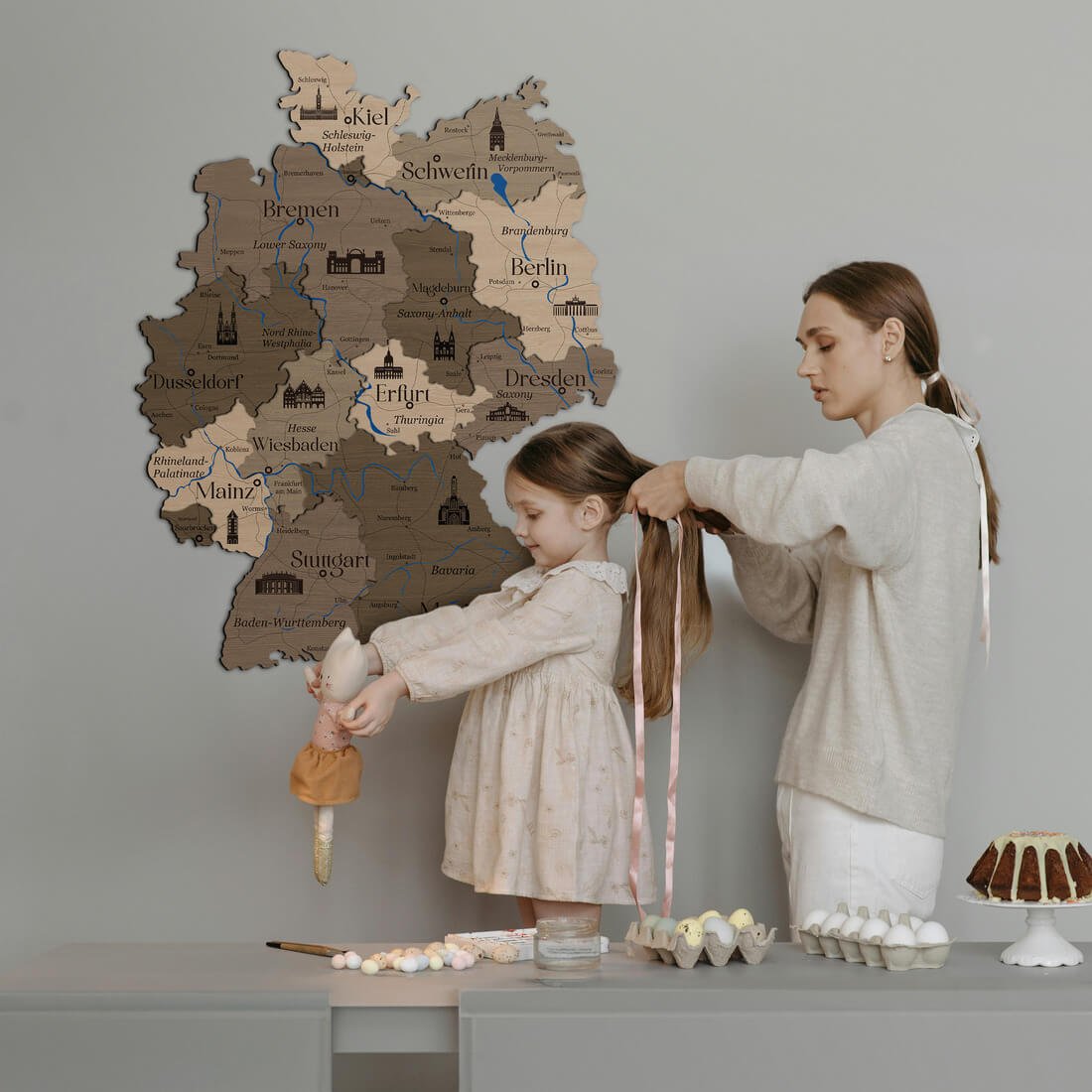 3D Germany Wooden Map - Terra - JustLikeWood