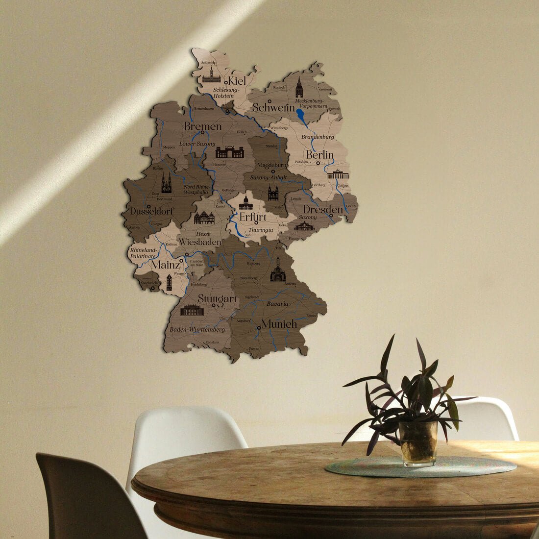 3D Germany Wooden Map - Terra - JustLikeWood