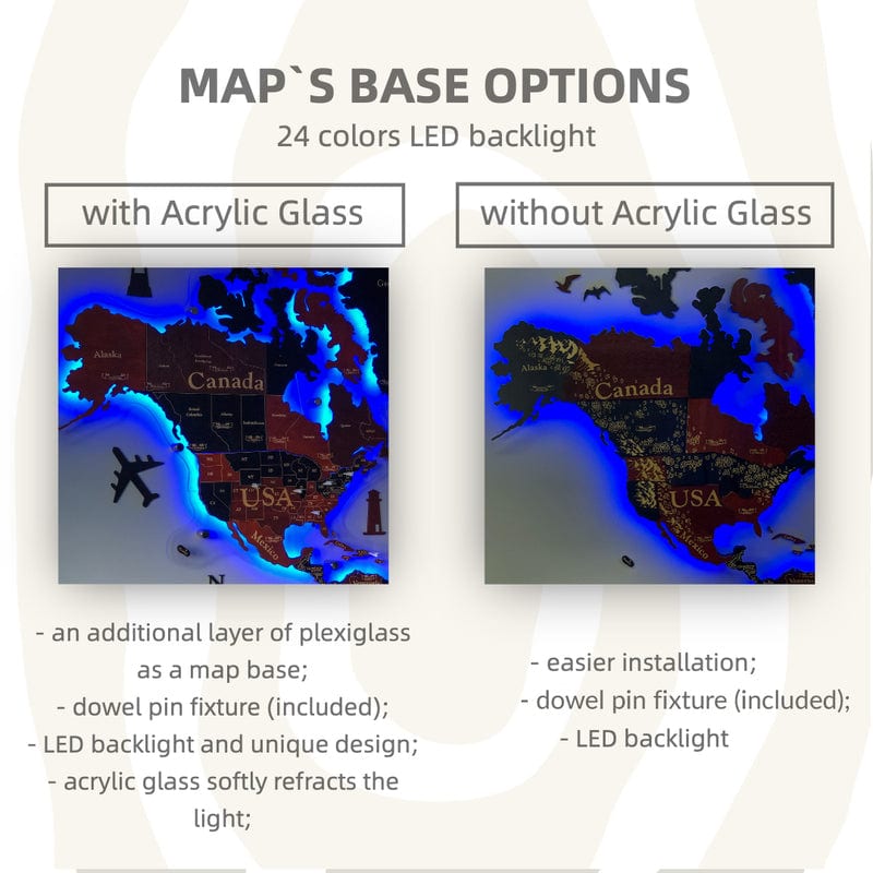 3D LED Germany Wooden Map - Terra - JustLikeWood