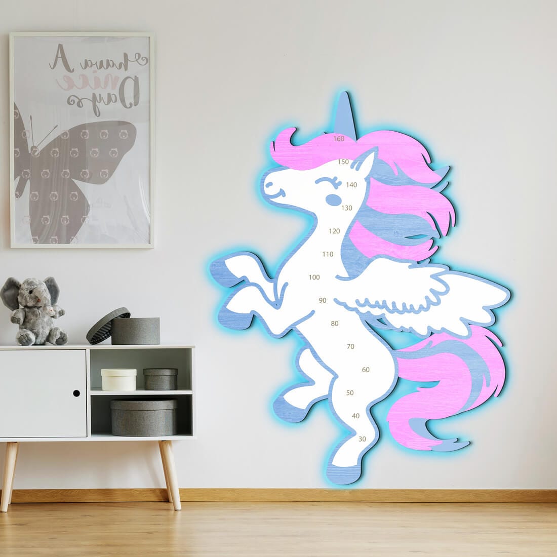 LED Kid`s Growth Charts - Unicorn