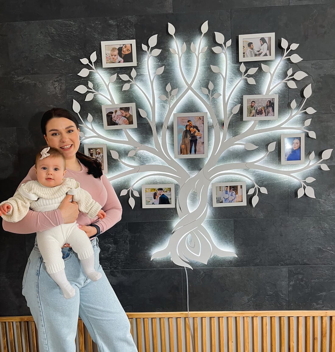 LED Family Tree β Forever | Where memories glow | LED backlight for warm, cozy evenings
