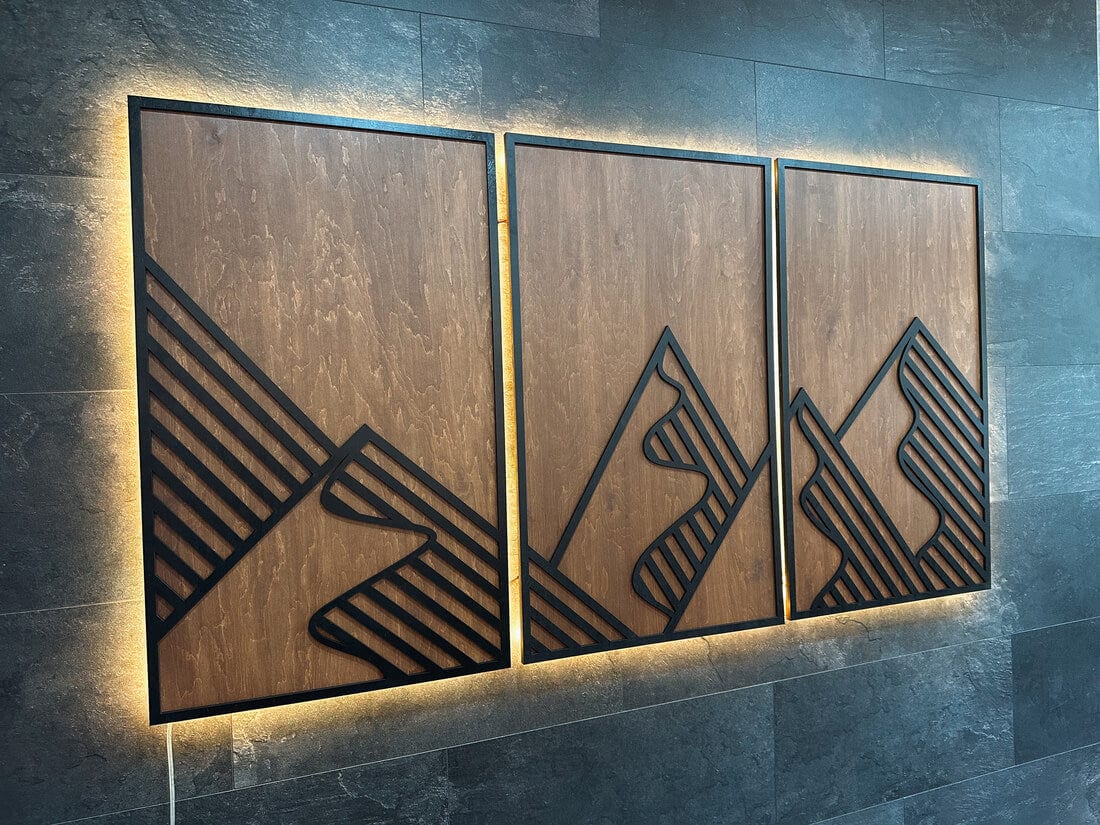 LED Wall Art Decor - Triptych Ukrainian Carpathians