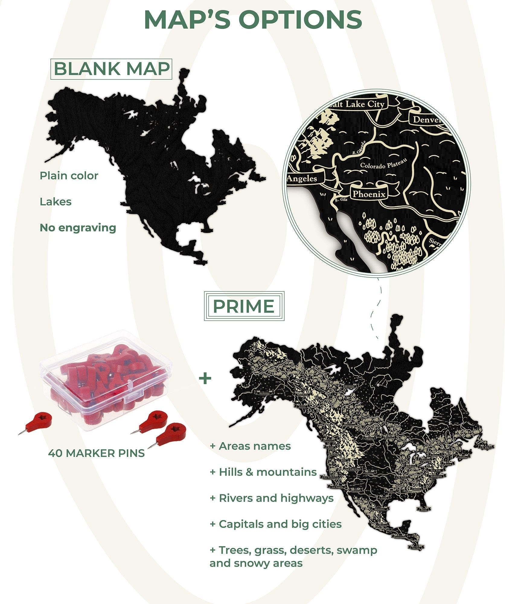 ArtDecor Map - Dark Wallnut