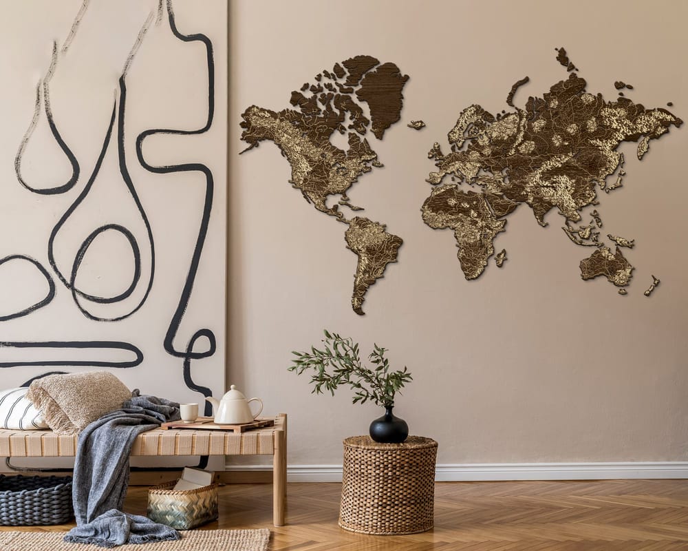 ArtDecor Map - Dark Wallnut