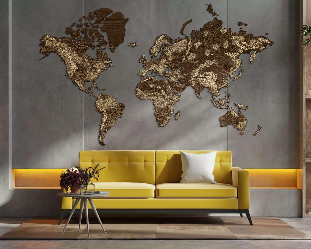 ArtDecor Map - Dark Wallnut