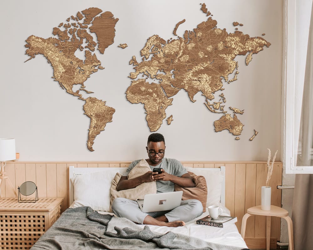 ArtDecor Map - Light Wallnut