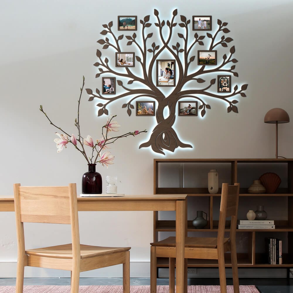 LED Family Tree β Forever | Where memories glow | LED backlight for warm, cozy evenings