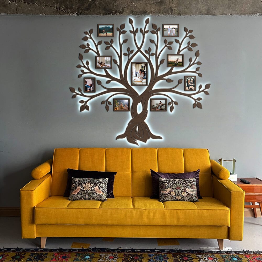 LED Family Tree β Forever | Where memories glow | LED backlight for warm, cozy evenings