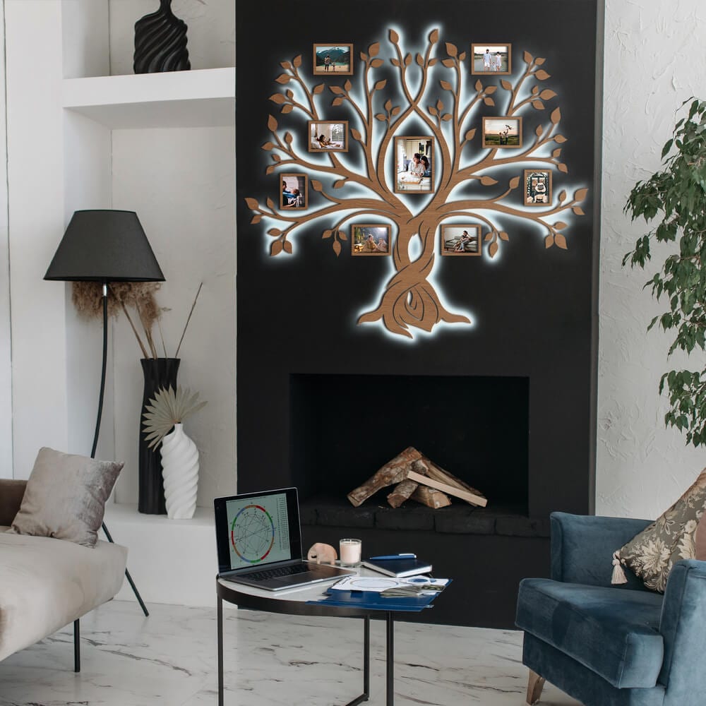LED Family Tree β Forever | Where memories glow | LED backlight for warm, cozy evenings