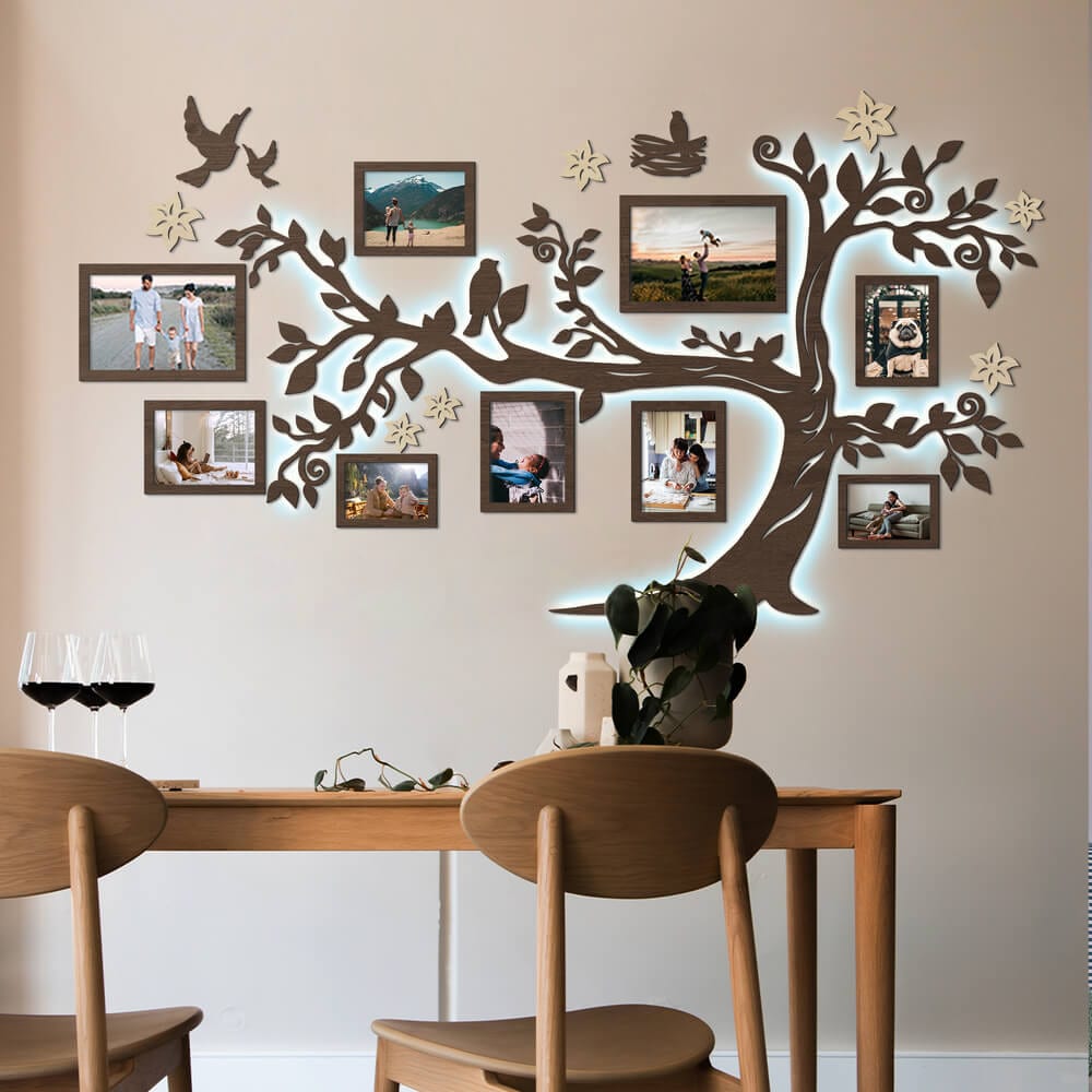 LED Family tree - Standart | Where memories glow | LED backlight for warm, cozy evenings