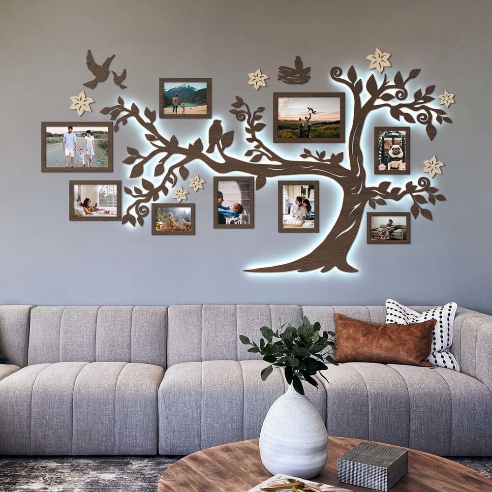 LED Family tree - Standart | Where memories glow | LED backlight for warm, cozy evenings