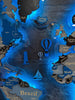 3D LED Wooden World Map Standart - Blue & grey - JustLikeWood