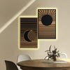 LED Wall Art Decor - Diptych moon and sun