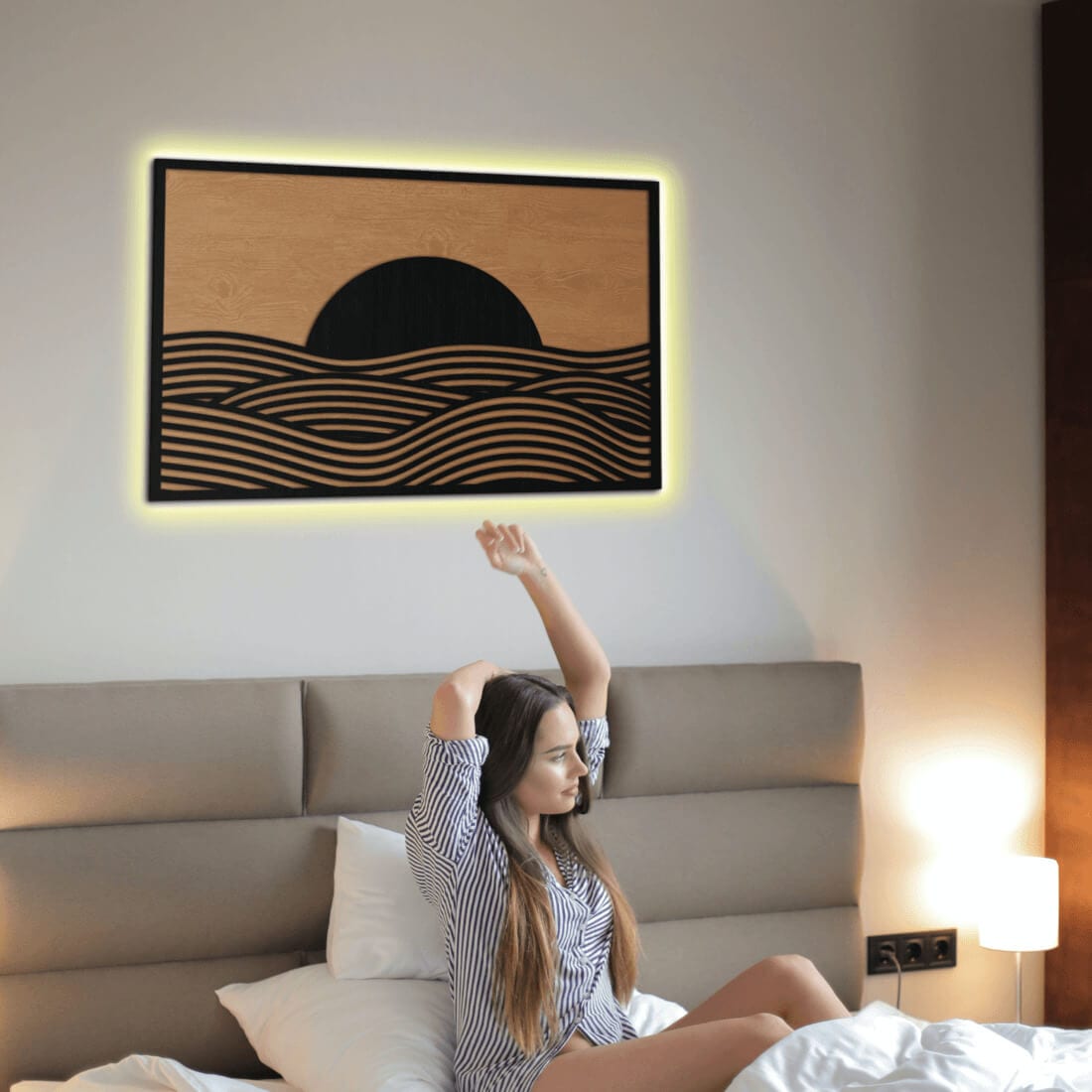 LED Wall Art Decor - Geometric decor Sea