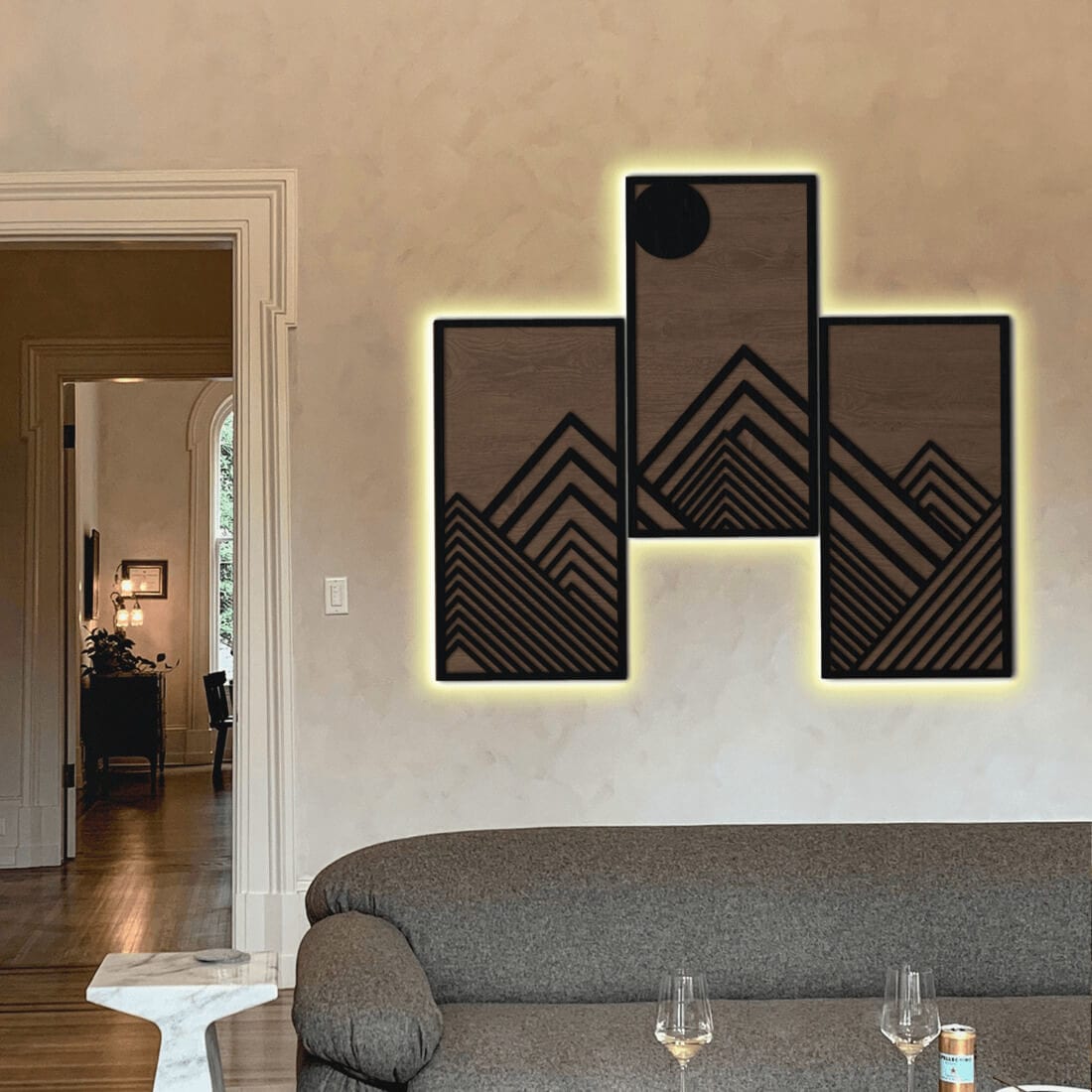 LED Wall Art Decor - Mountain massif triptych