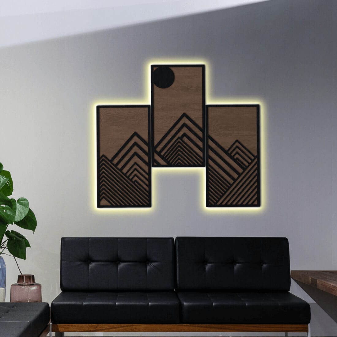 LED Wall Art Decor - Mountain massif triptych