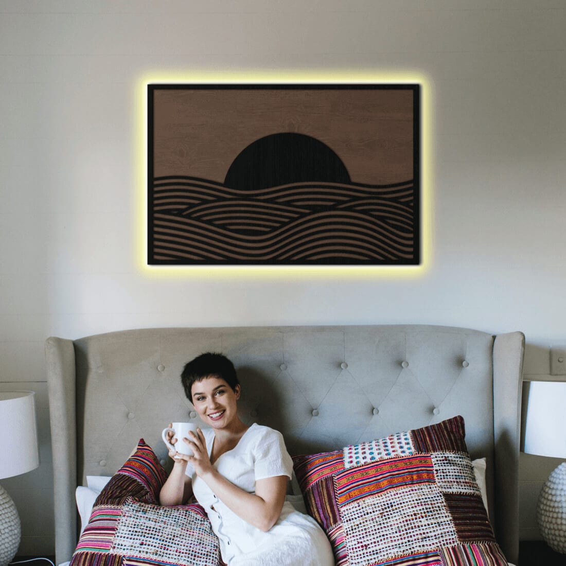 LED Wall Art Decor - Geometric decor Sea