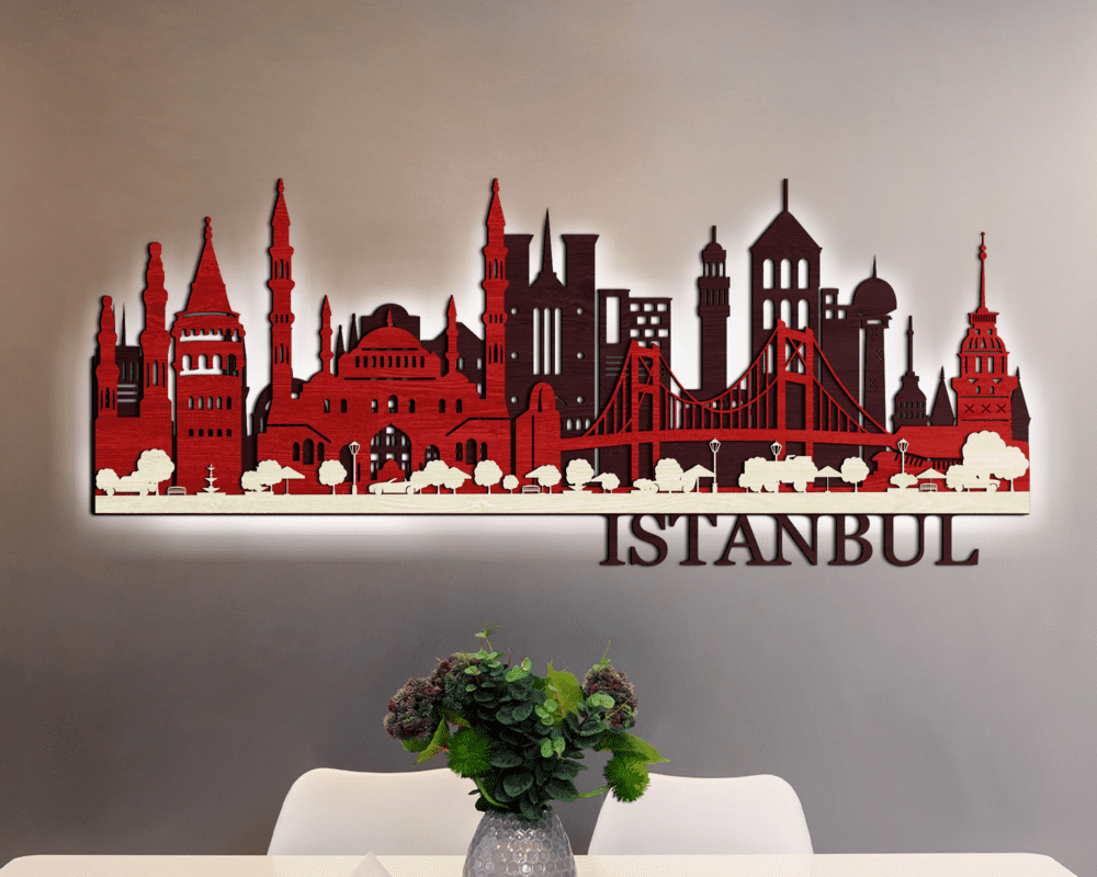 3D LED Wooden City - Istanbul