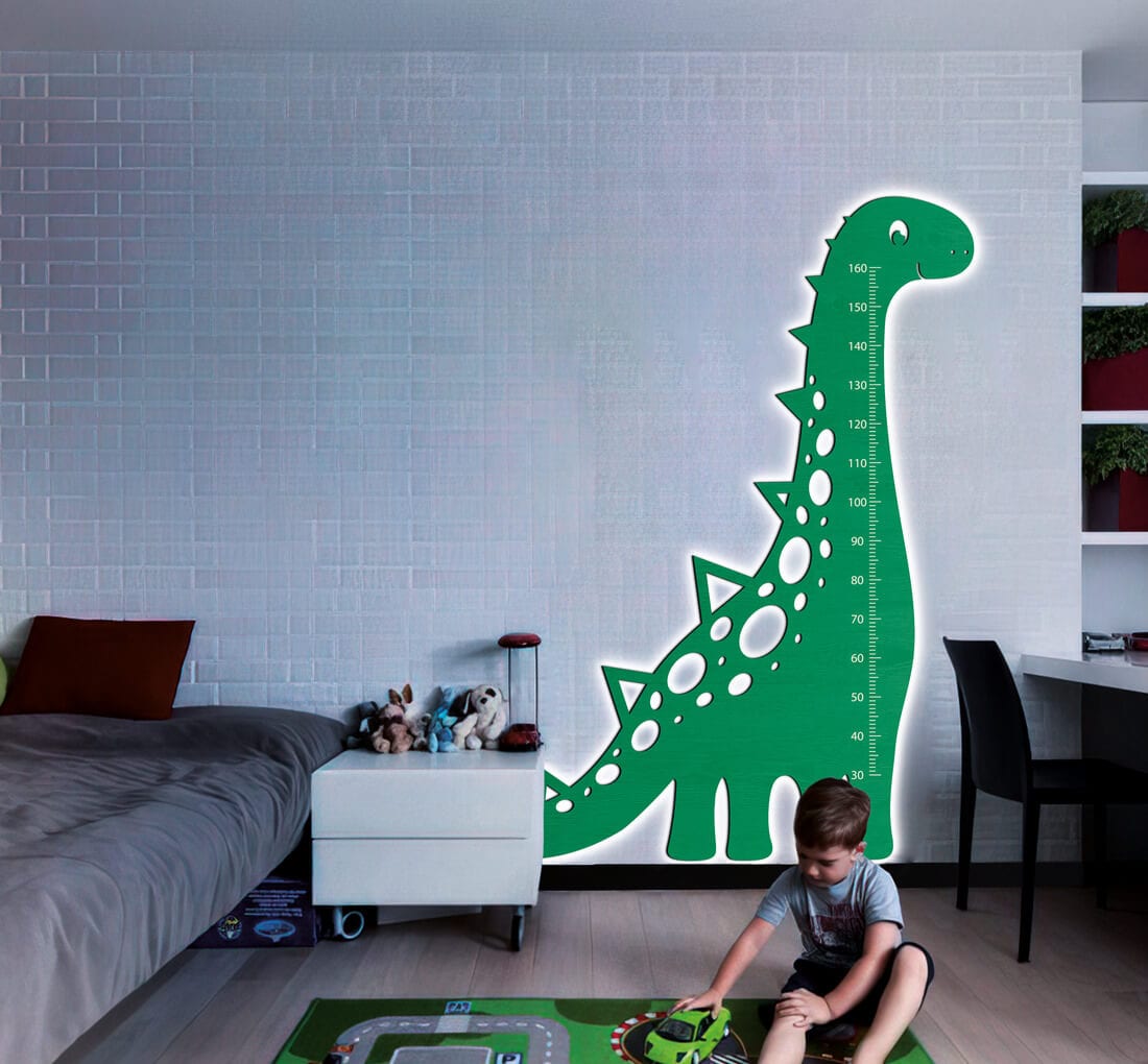 LED Kid`s Growth Charts - Dinosaur