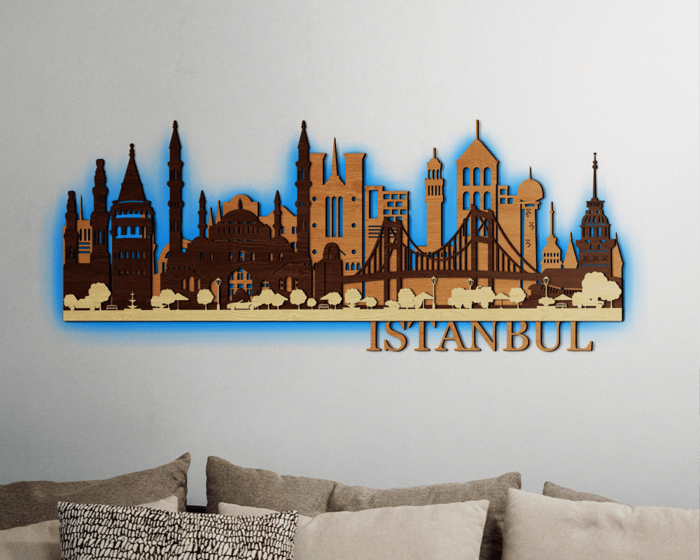 3D LED Wooden City - Istanbul