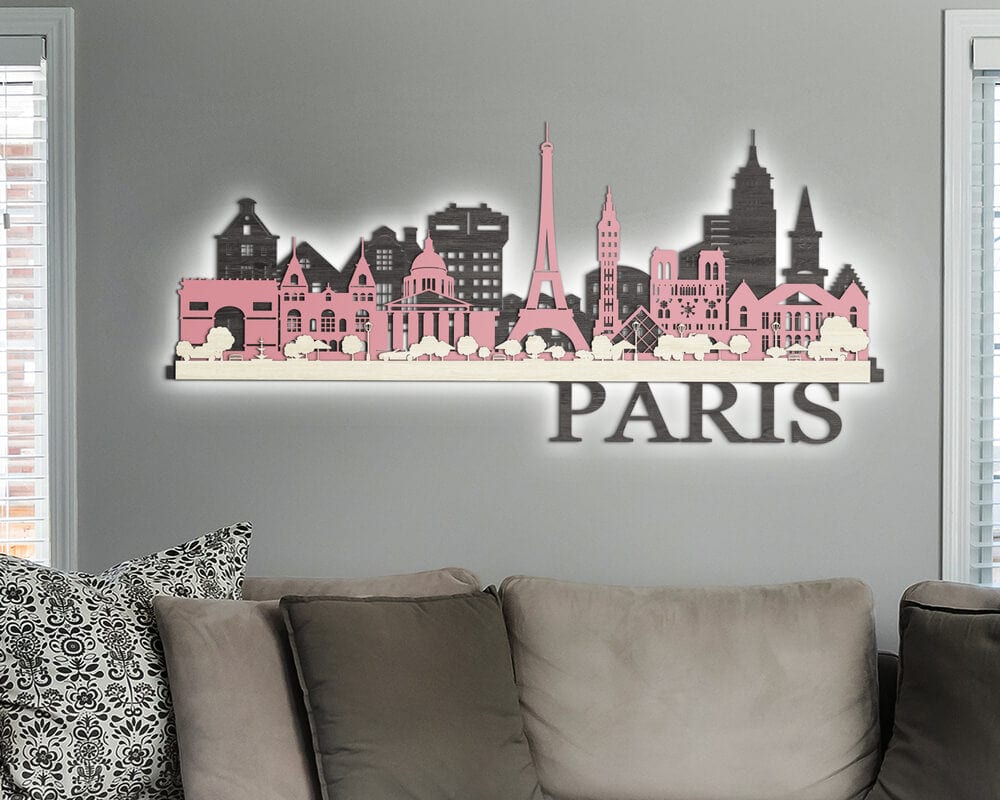 3D LED Wooden City - Paris