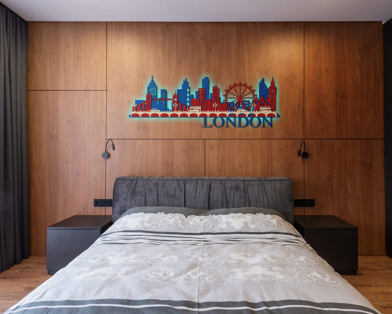 3D LED Wooden City - London