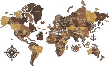Load image into Gallery viewer, 3D Wooden World Map (Perfect World) - Oak &amp; Cypress
