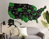 3D Map of USA Prime - Grey with Green