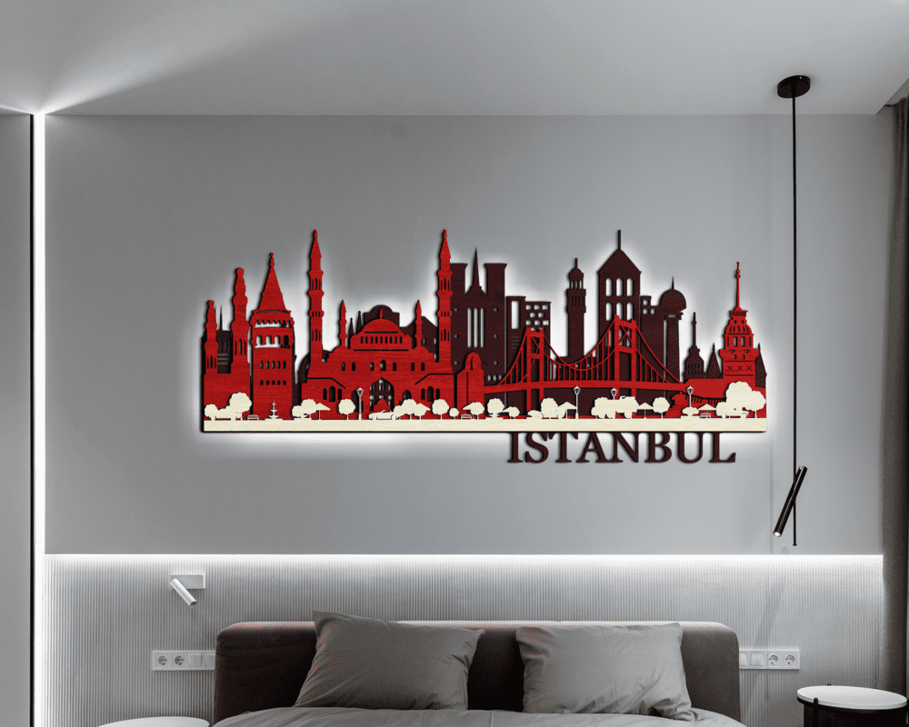 3D LED Wooden City - Istanbul