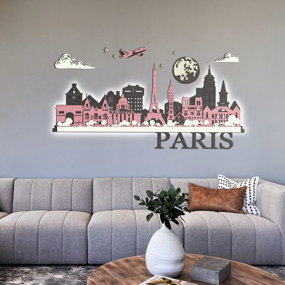 3D LED Wooden City - Paris