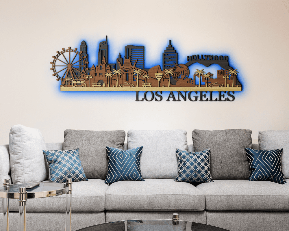 3D LED Wooden City - Los Angeles