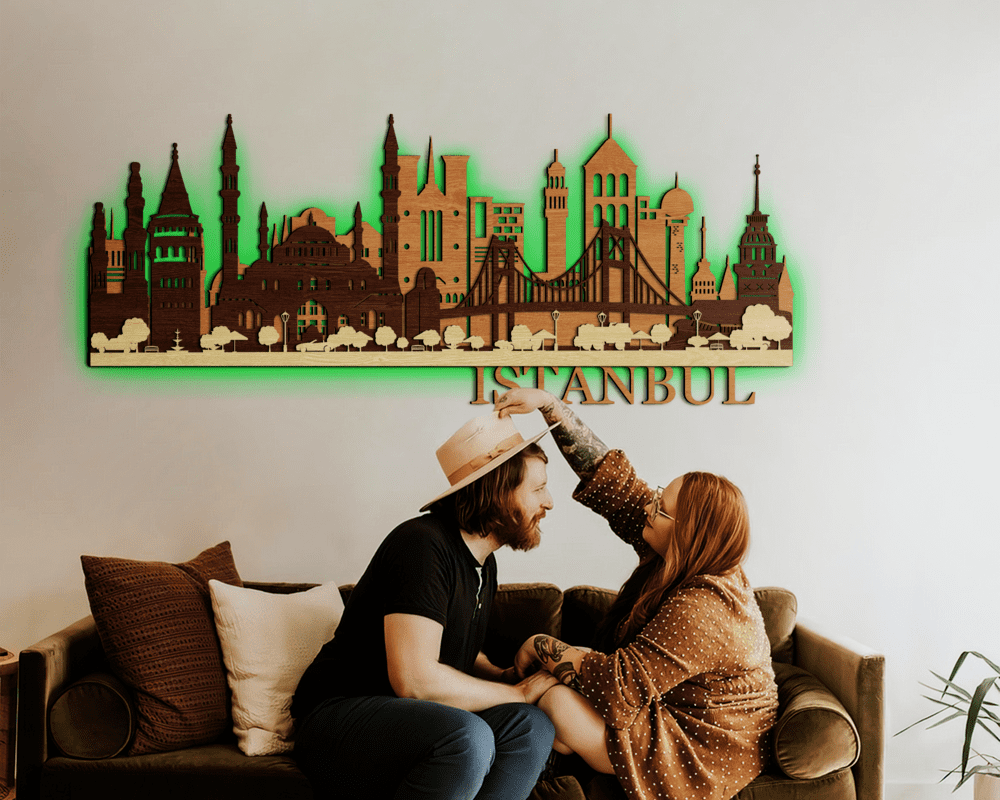3D LED Wooden City - Istanbul