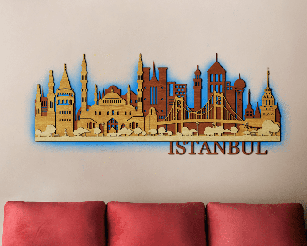 3D LED Wooden City - Istanbul