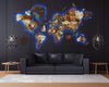 3D LED Wooden World Map Perfect World - Walnut & Rosewood