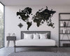 2D Wooden World Map (Standart) - Dark Walnut