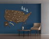 2D Map of USA Prime - Dark walnut