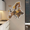 3D LED Europe Wooden Map - Oak & Cypress