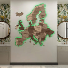 Load image into Gallery viewer, 3D LED Europe Wooden Map - Tera
