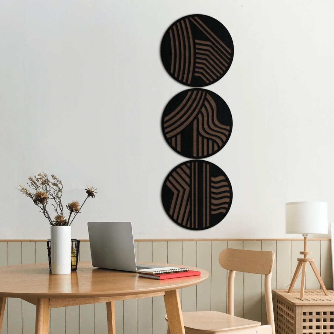 Wall Art Decor - Circle triptych