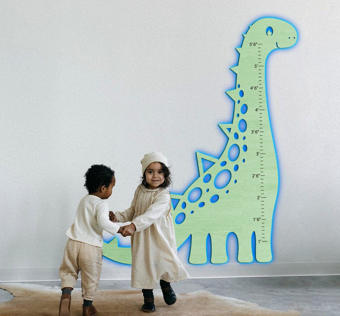 LED Kid`s Growth Charts - Dinosaur