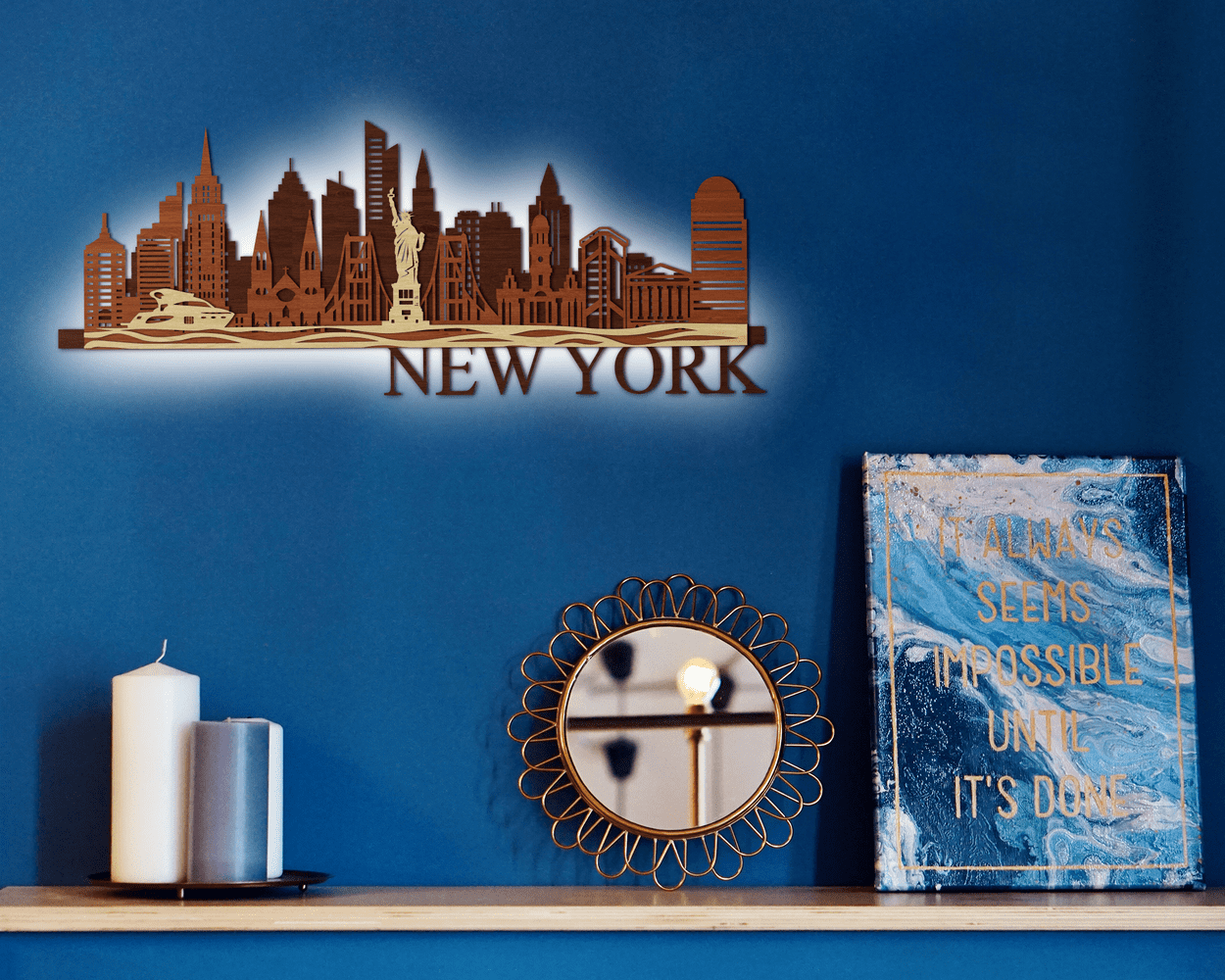3D LED Wooden City - New York