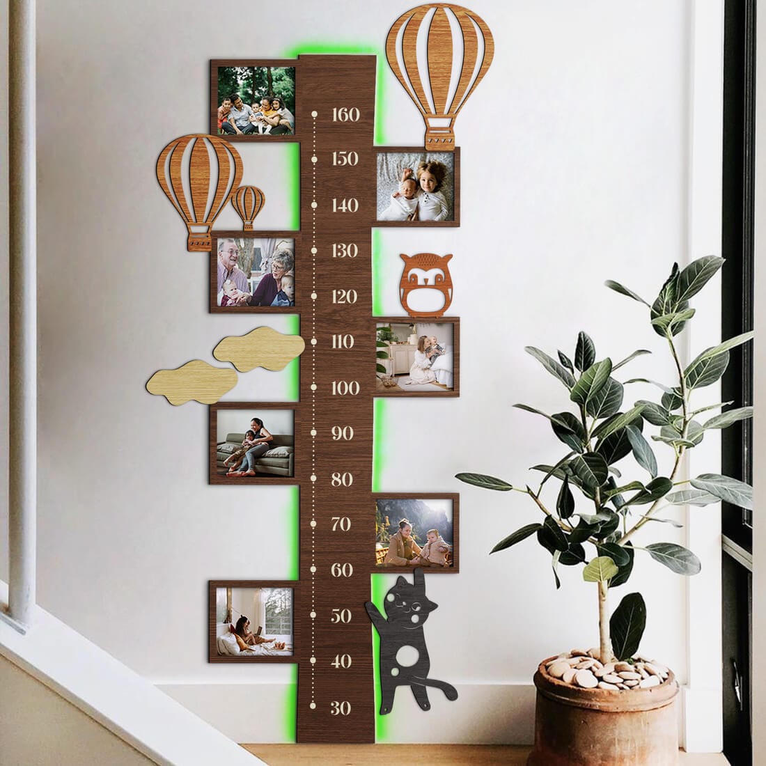 LED Kid`s Growth Charts with Photo Frames