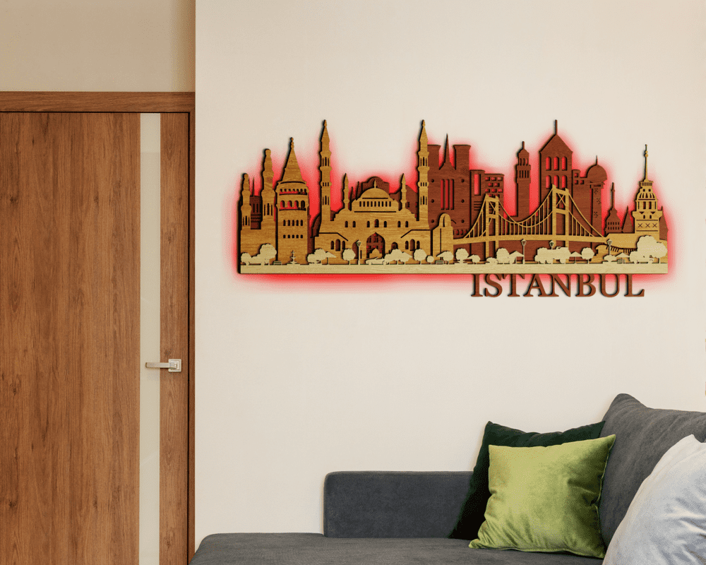 3D LED Wooden City - Istanbul