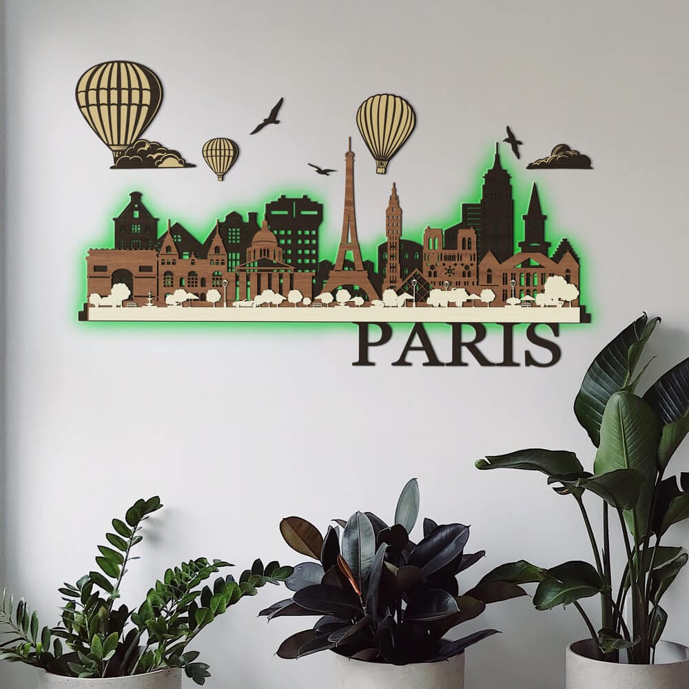 3D LED Wooden City - Paris