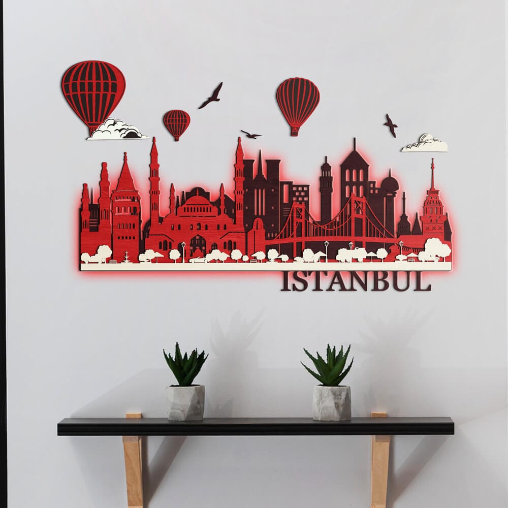 3D LED Wooden City - Istanbul