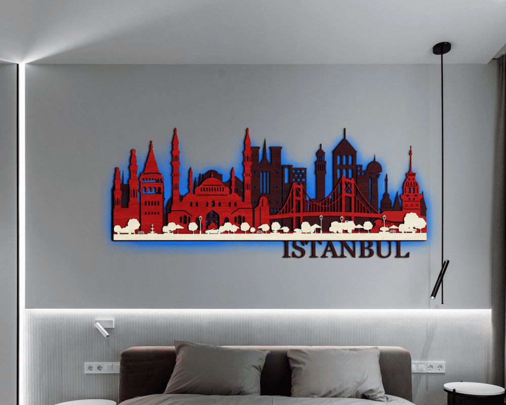 3D LED Wooden City - Istanbul