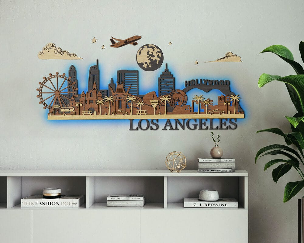 3D LED Wooden City - Los Angeles